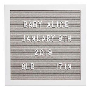 Classic Wooden Letterboard,Gender-Neutral Baby Keepsake Nursery Décor,Photo Prop